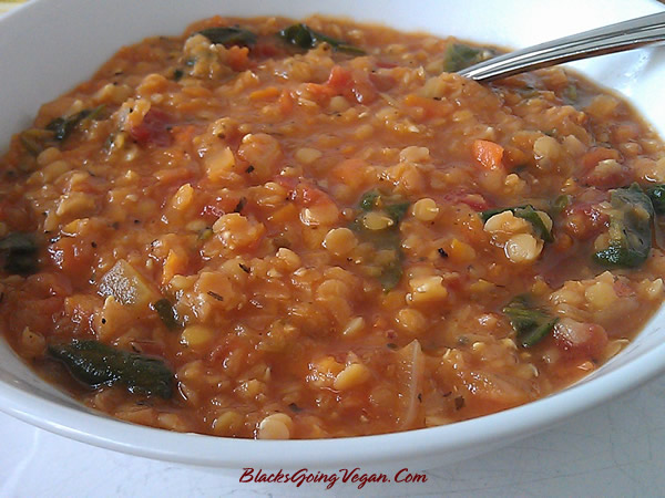 vegan red lentil and vegetable soup recipe
