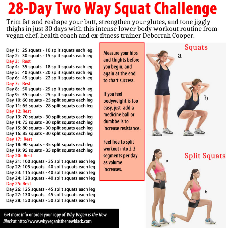 30 Day Squat Challenge Chart A Visual Reference Of Charts Chart Master