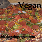 Vegan Vegetable and Pepperoni Pizza
