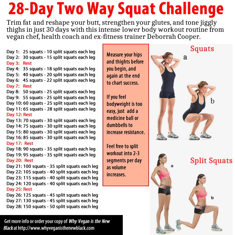 28 day squat challenge - Blacks Going Vegan! : Blacks Going Vegan!